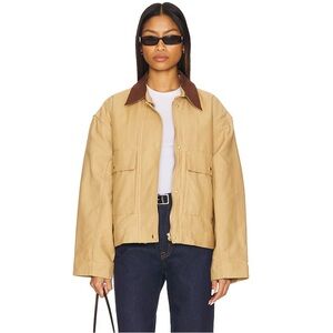 NWOT Rag & Bone Nonie 2-in-1 Cotton Twill Jacket in Beige Chore Coat - Size Med